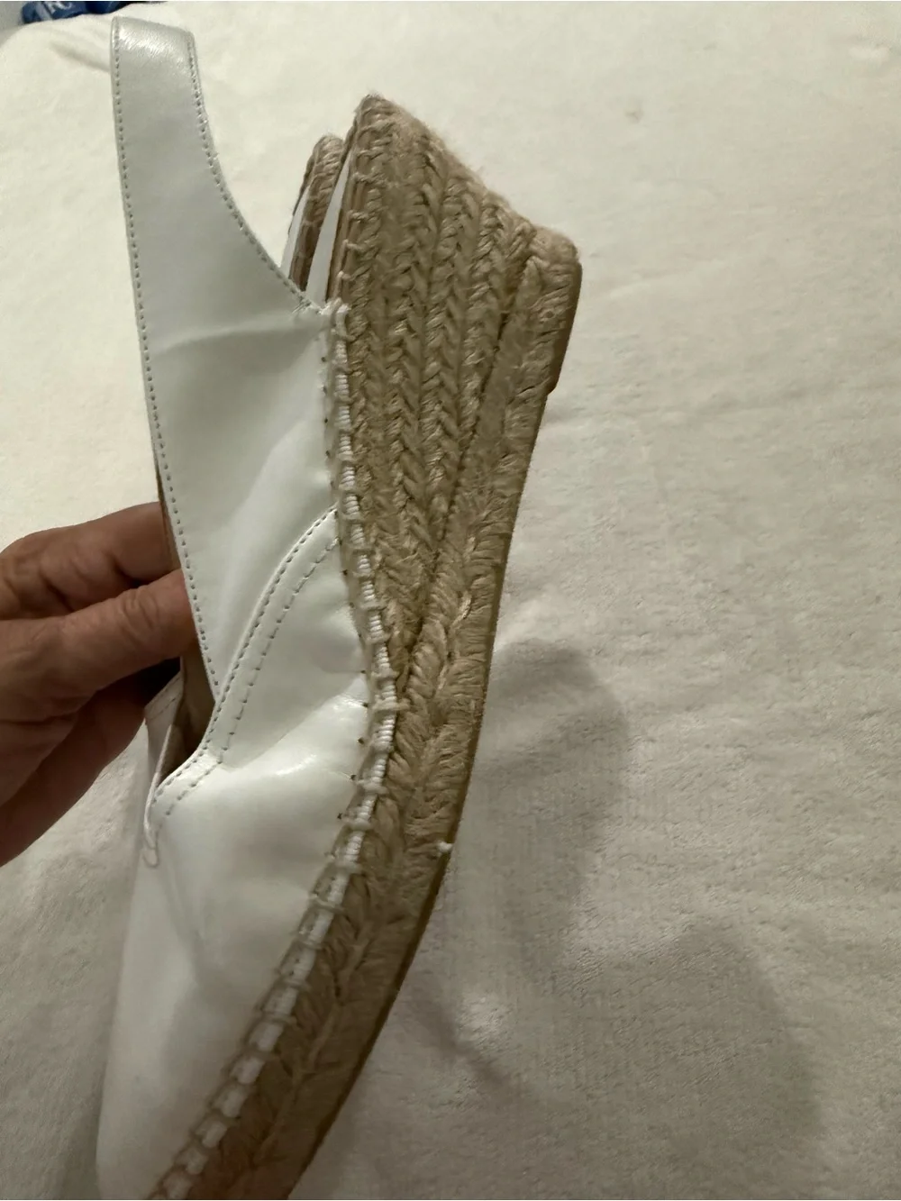 Salamander White Leather Sling Back Espadrille Shoes Size 10